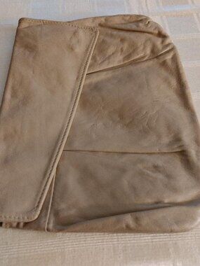 Vintage Italian Leather Tan Clutch Made for Macys